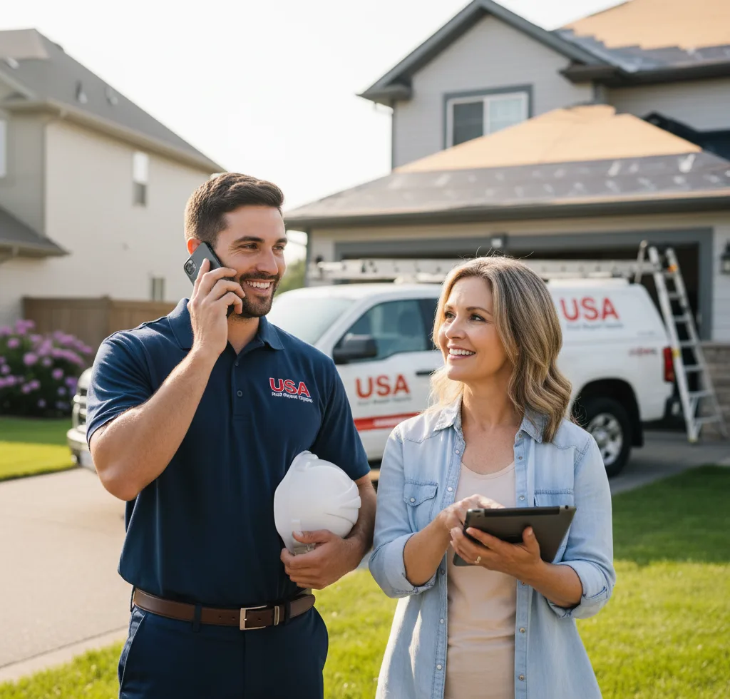 USA Roof Repair Experts customer support in Iron Station